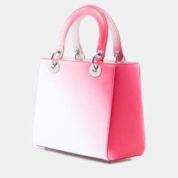 Pre Owned Dior White Medium Ombre Calfskin Lady Dior