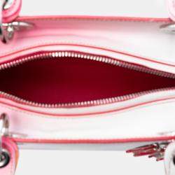 Pre Owned Dior White Medium Ombre Calfskin Lady Dior