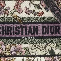 مملوكة مسبقًا حقيبة يد توتس ديور بوك مطرز قماش فلوريجيو صغير متعددة الألوان