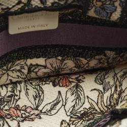 مملوكة مسبقًا حقيبة يد توتس ديور بوك مطرز قماش فلوريجيو صغير متعددة الألوان