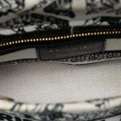 Pre Owned Dior White Mini Embroidered Canvas Plan de Paris Lady D Lite