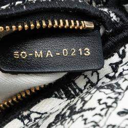 Pre Owned Dior White Mini Embroidered Canvas Plan de Paris Lady D Lite