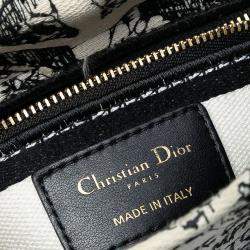 Pre Owned Dior White Mini Embroidered Canvas Plan de Paris Lady D Lite
