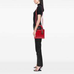 Pre Owned Dior Red Medium Patent Cannage Lady Dior