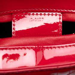 Pre Owned Dior Red Medium Patent Cannage Lady Dior