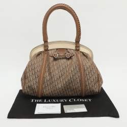 Pre Owned Dior My Dior Frame Beige Diorissimo Canvas Satchel