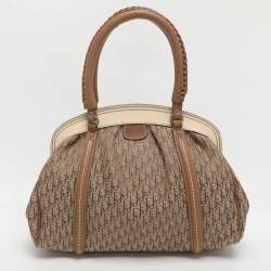 Pre Owned Dior My Dior Frame Beige Diorissimo Canvas Satchel