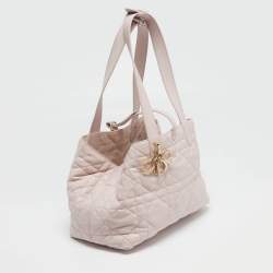 مملوكة مسبقًا حقيبة يد توتس ديور توجور متوسطة كاناج جلد بيج/أسود