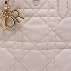 مملوكة مسبقًا حقيبة يد توتس ديور توجور متوسطة كاناج جلد بيج/أسود