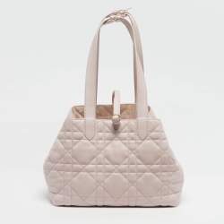 مملوكة مسبقًا حقيبة يد توتس ديور توجور متوسطة كاناج جلد بيج/أسود