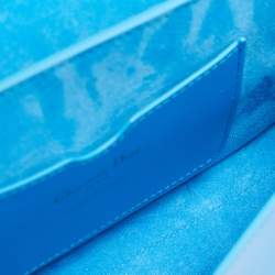 مملوكة مسبقًا حقيبة كتف ديور بوبي جلد زرقاء شرق-غرب