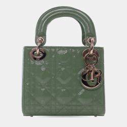 مملوكة مسبقًا Dior Green Mini Patent Cannage Lady Dior