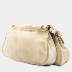 Pre Owned حقيبة كتف ديور جلد بني جاوتشو مزدوجة الشكل