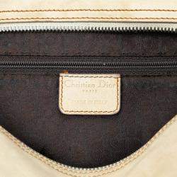 Pre Owned حقيبة كتف ديور جلد بني جاوتشو مزدوجة الشكل