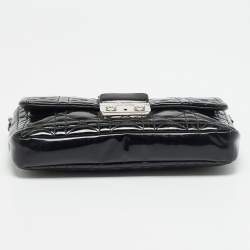 Pre Owned حقيبة كتف ديور ميس ديور بروميناد أسود كاناج جلد براءات مع سلسلة