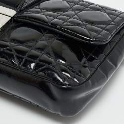 Pre Owned حقيبة كتف ديور ميس ديور بروميناد أسود كاناج جلد براءات مع سلسلة