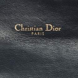 Pre Owned Dior Saddle Navy Blue Oblique Canvas Compact Wallet