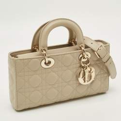 مملوكة مسبقًا حقيبة يد توتس ديور ليدي دي-جوي جلد كاناج بيج متوسط