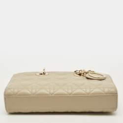 مملوكة مسبقًا حقيبة يد توتس ديور ليدي دي-جوي جلد كاناج بيج متوسط