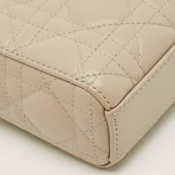 مملوكة مسبقًا حقيبة يد توتس ديور ليدي دي-جوي جلد كاناج بيج متوسط