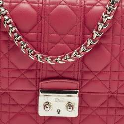 Pre Owned Dior Miss Dior Medium Hot Pink Cannage Leather Shoulder Bag