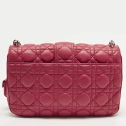 Pre Owned Dior Miss Dior Medium Hot Pink Cannage Leather Shoulder Bag