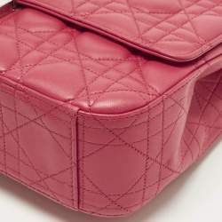 Pre Owned Dior Miss Dior Medium Hot Pink Cannage Leather Shoulder Bag