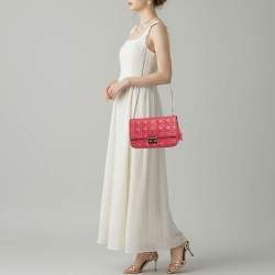 Pre Owned Dior Miss Dior Medium Hot Pink Cannage Leather Shoulder Bag