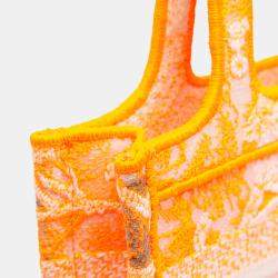 Pre Owned حقيبة ديور ديوريفييرا تويلي دي جوي كتاب مطرز قماش صغير برتقالي