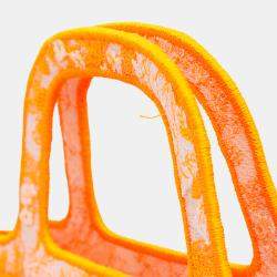 Pre Owned حقيبة ديور ديوريفييرا تويلي دي جوي كتاب مطرز قماش صغير برتقالي