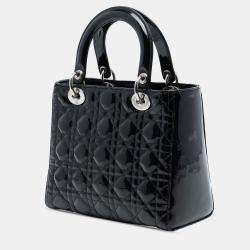 Pre Owned حقيبة ليدي ديور ديور كاناج سوداء متوسطة براءة اختراع