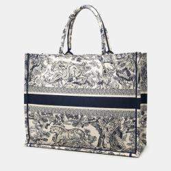 مملوكة مسبقًا Dior Blue Large Canvas Embroidered Dioriviera Toile De Jouy Book Tote