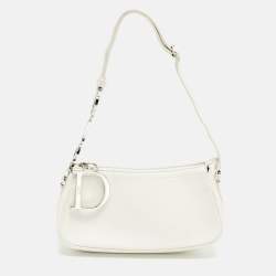 Pre Owned Dior Charm White Leather Hobo