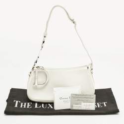 Pre Owned Dior Charm White Leather Hobo