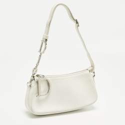 Pre Owned Dior Charm White Leather Hobo