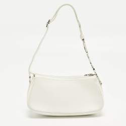 Pre Owned Dior Charm White Leather Hobo