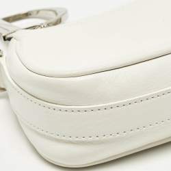 Pre Owned Dior Charm White Leather Hobo