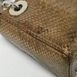 مملوكة مسبقًا Dior Lady Dior Mini Metallic Python Tote