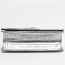 مملوكة مسبقًا Dior Diorama Medium Grey Microcannage Patent Leather Shoulder Bag