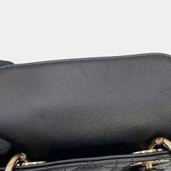 Pre Owned Dior Lady D-Joy Cannage 3-Way Bag Black Lambskin Size Micro