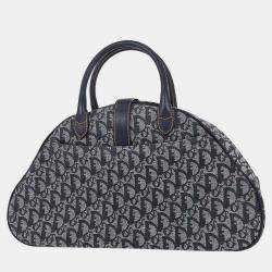 Pre Owned Christian Dior Navy Double Saddle Trotter Handbag