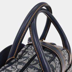 Pre Owned Christian Dior Navy Double Saddle Trotter Handbag