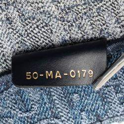 Pre Owned حقيبة يد ديور بوك توت دينم أوبليك زرقاء كبيرة