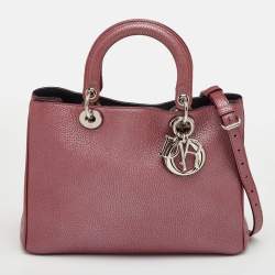 مملوكة مسبقًا حقيبة يد ديور ديوريسيمو متوسطة جلد بورغندي توت