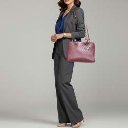 Pre Owned حقيبة يد ديور ديوريسيمو متوسطة جلد بورغندي توت