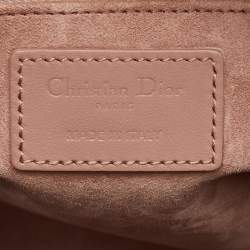 Pre Owned حقيبة يد ديور ليدي ديور جلد كاناج أسود غير لامع متوسطة الحجم