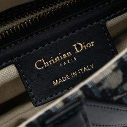 Pre Owned Dior Blue Oblique Canvas Saddle Bag