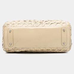 Pre Owned حقيبة ديور ليدي ديور أفينيو منسوج جلد حمل بنية