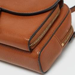 Pre Owned حقيبة كروس بودي مزدوجة الجيوب جلد بني ديور سادل