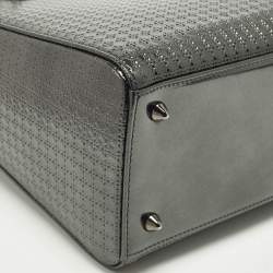 مملوكة مسبقًا Dior Lady Dior Medium Metallic Dark Grey Microcannage Leather Tote